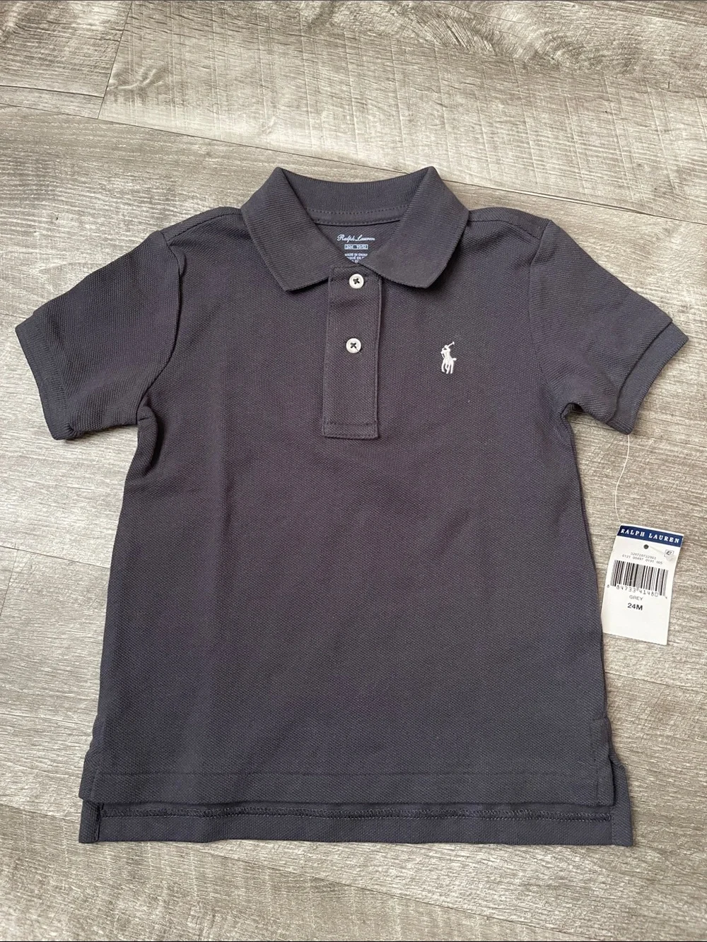 Ralph Lauren Boys Polo Shirt in Charcoal Gray